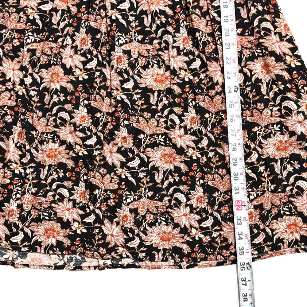 Knox Rose Floral Rayon Babydoll Dress Block Print Boho Grunge Paisley Oversized - Picture 11 of 13